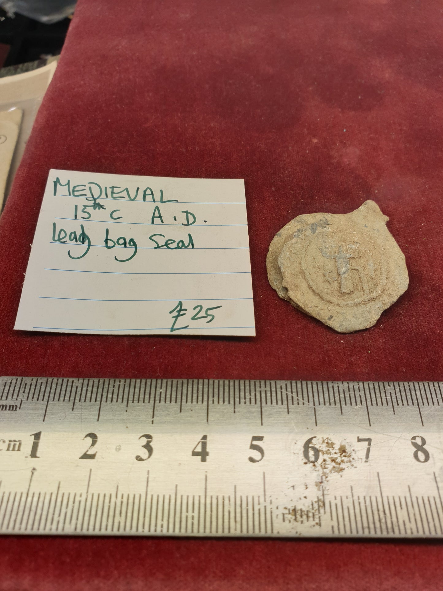 Medieval 15th C A.D Lead Bag Seal