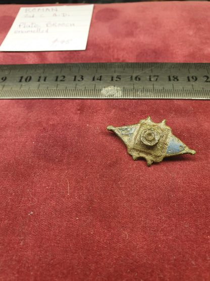 Roman 2nd C A.D. Enamelled Plate Brooch