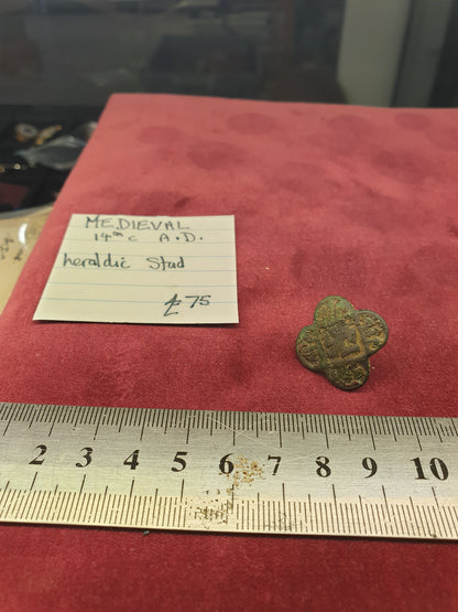 Medieval 14th C A.D Heraldic Stud