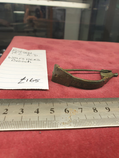 Roman 1st C A.D Wolfs Head Brooch