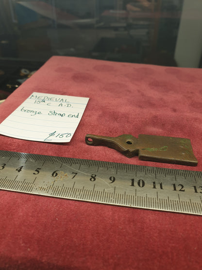 Medieval 15th C A.D  Bronze Strap End