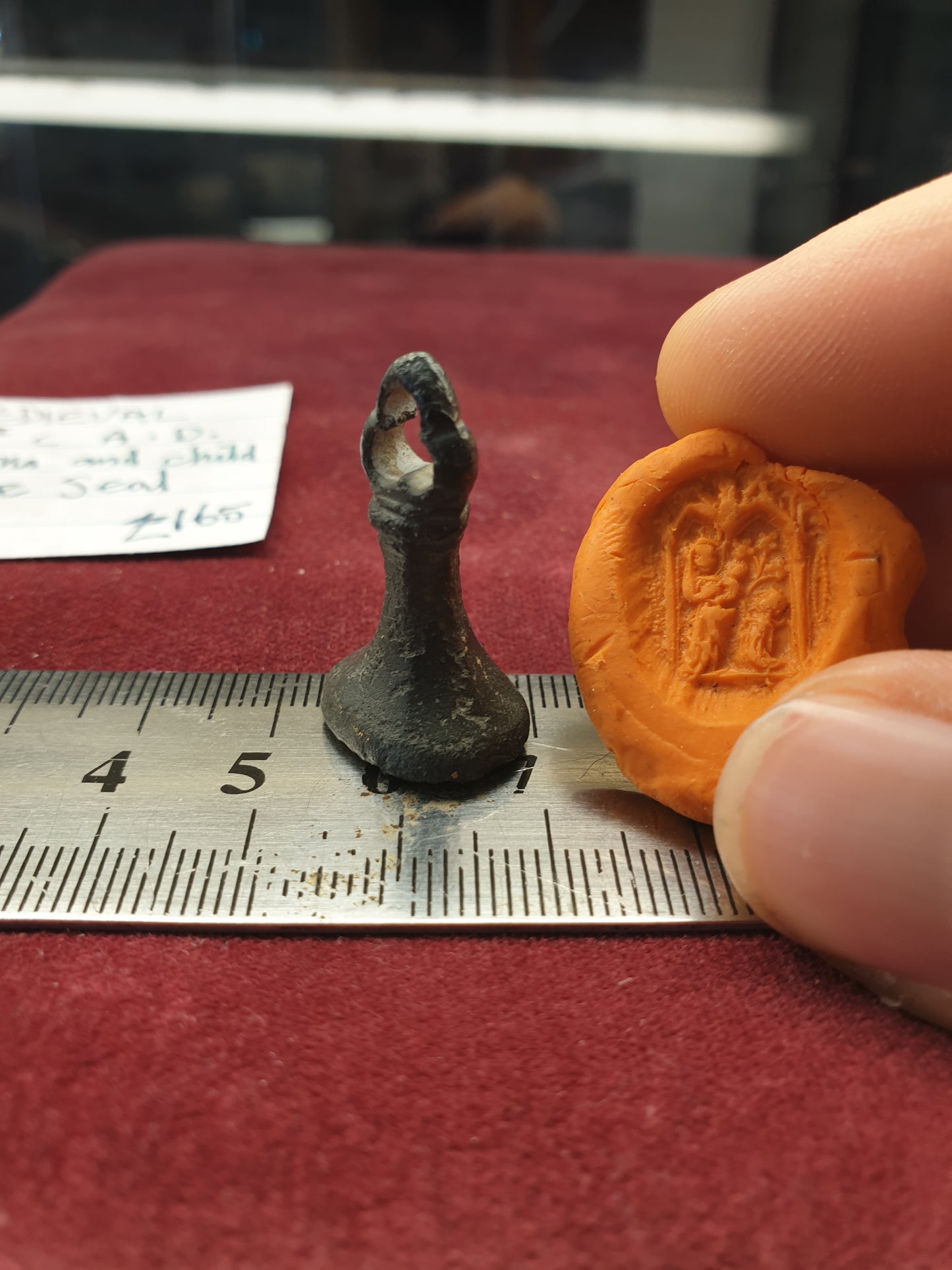 Medieval 14th C A.D Madonna and Child Bronze Seal