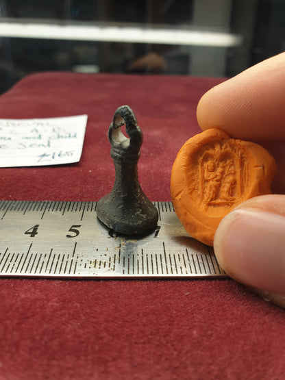 Medieval 14th C A.D Madonna and Child Bronze Seal