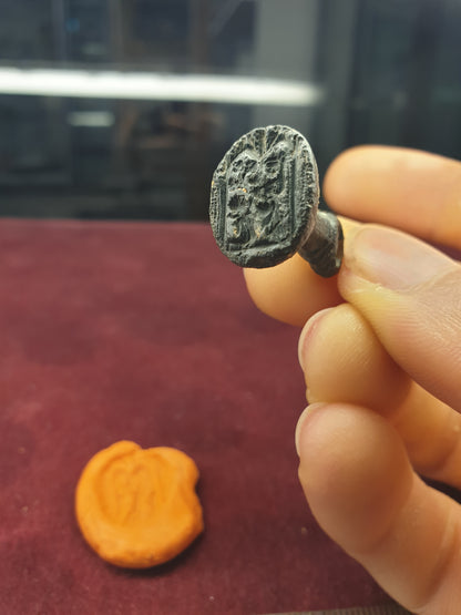 Medieval 14th C A.D Madonna and Child Bronze Seal