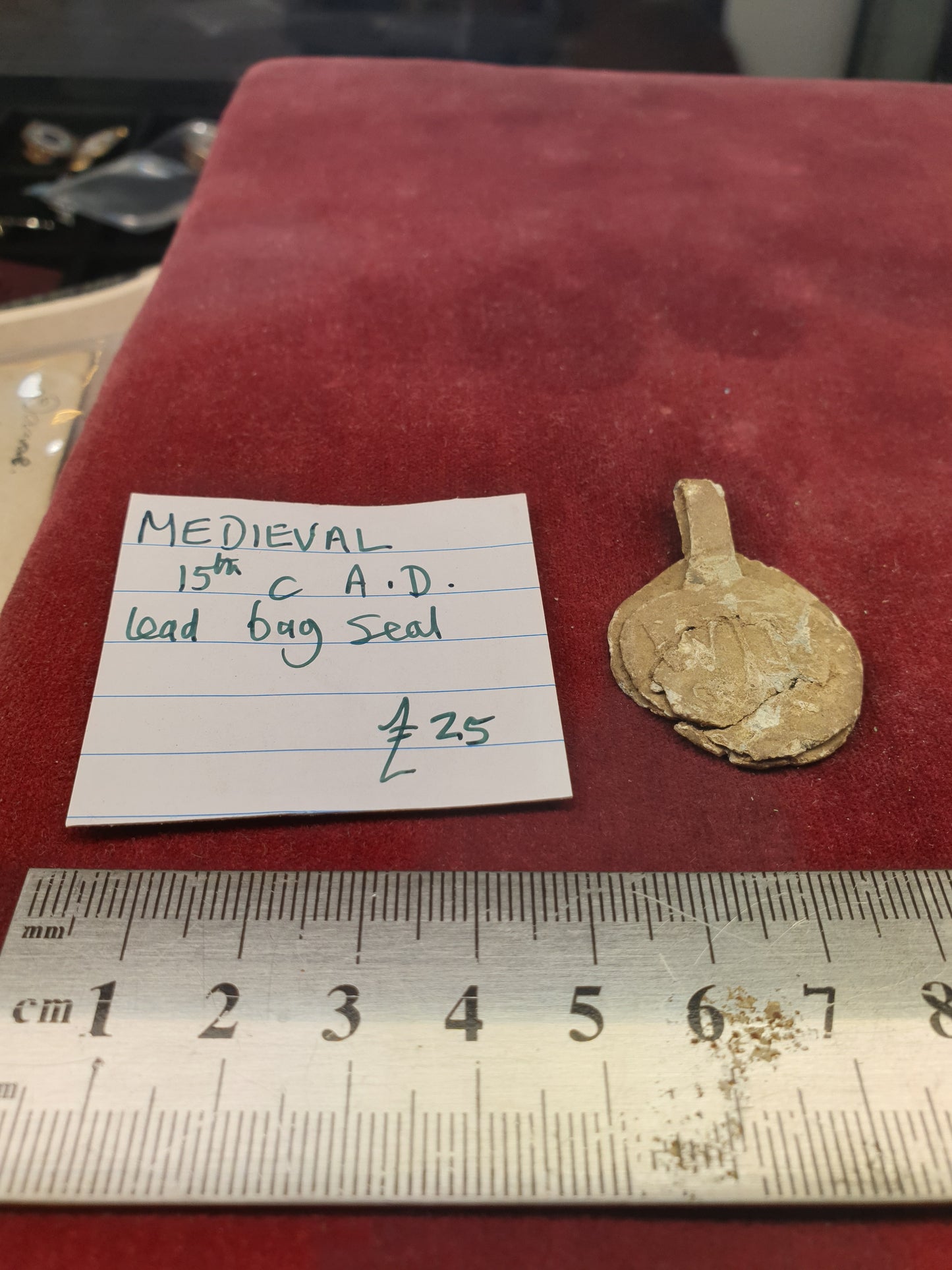 Medieval 15th C A.D Lead Bag Seal