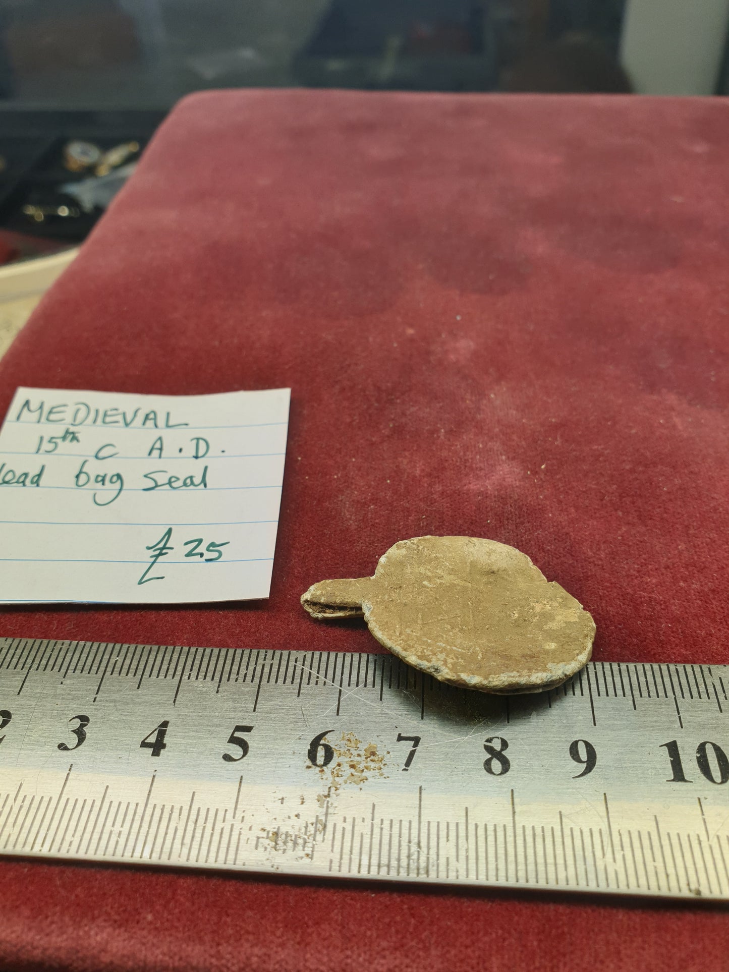 Medieval 15th C A.D Lead Bag Seal