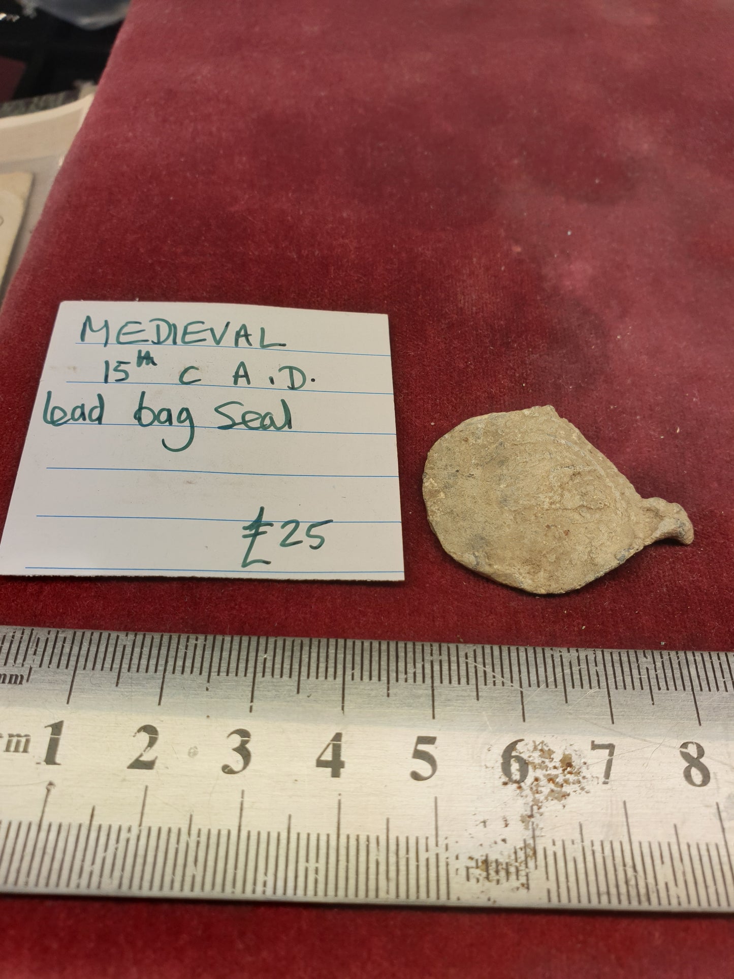 Medieval 15th C A.D Lead Bag Seal