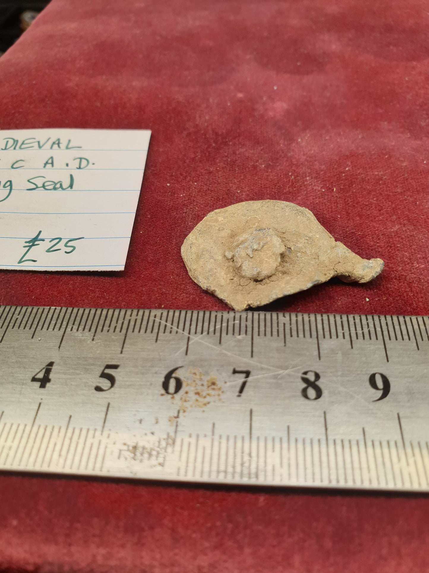 Medieval 15th C A.D Lead Bag Seal
