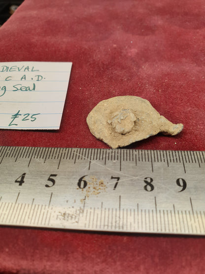 Medieval 15th C A.D Lead Bag Seal