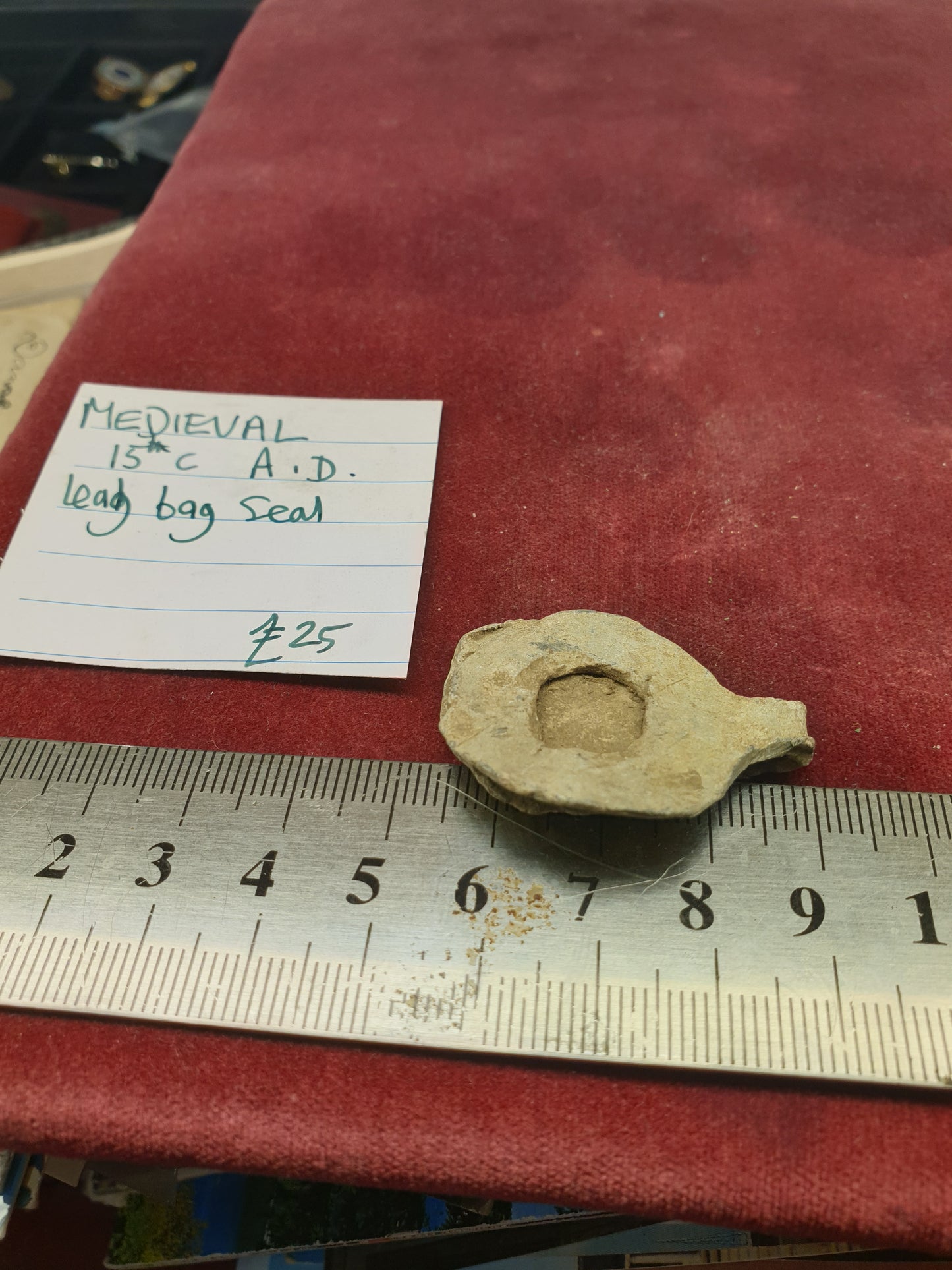 Medieval 15th C A.D Lead Bag Seal