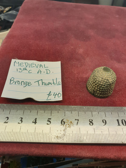 Medieval 13th C A.D Bronze Thimble