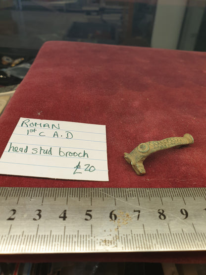 Roman 1st C A.D Head Stud Brooch