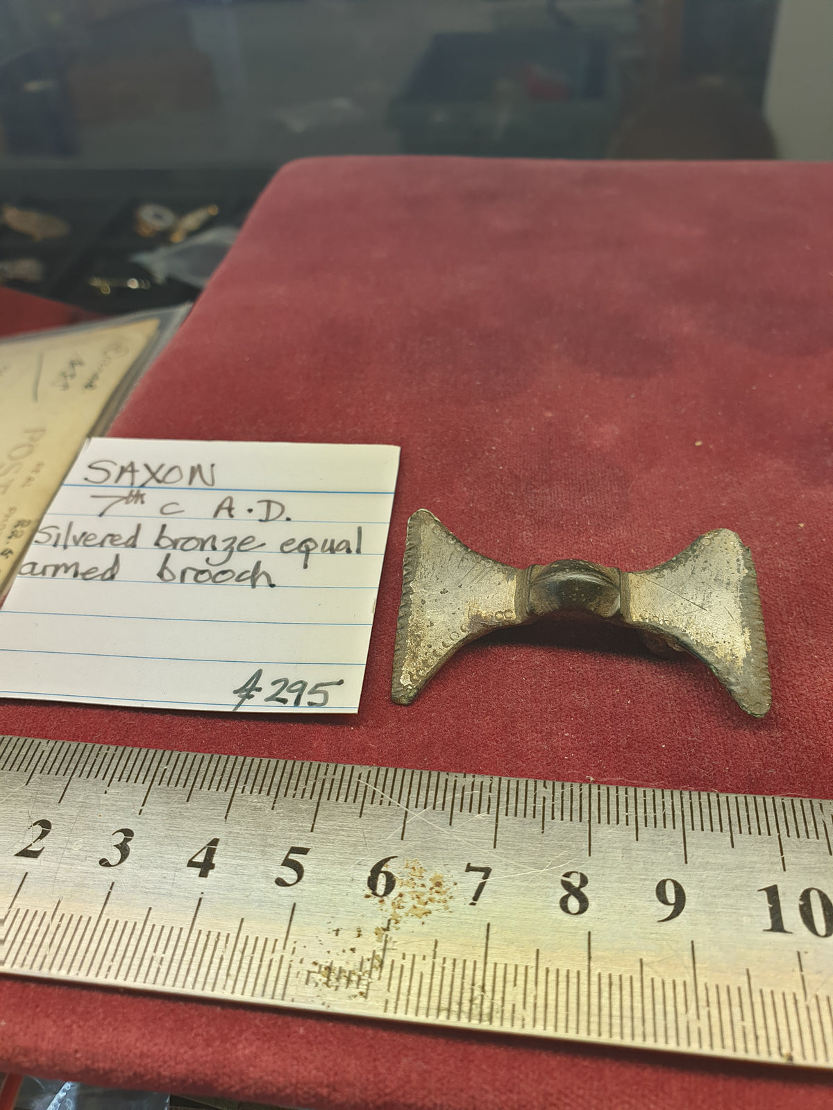 Saxon 7th C A.D Silvered Bronze Equal Armed Brooch