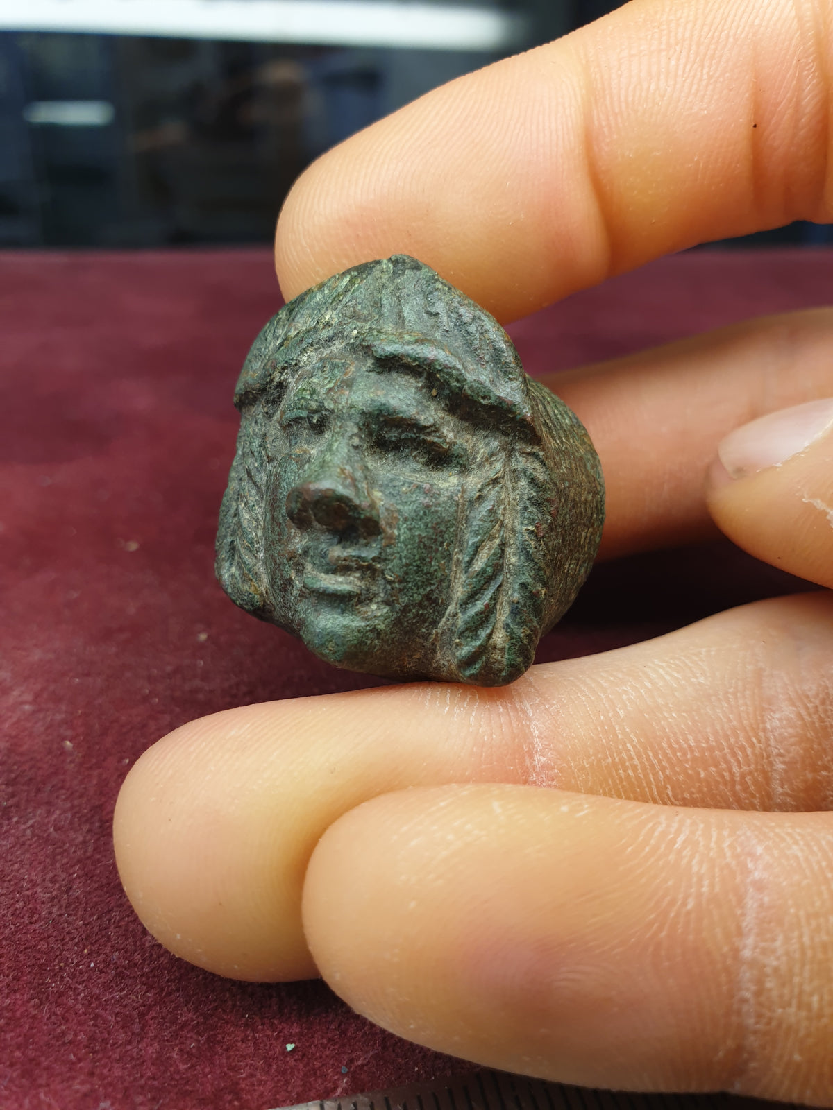 Roman 1st c A.D. Actors Mask Bronze Head
