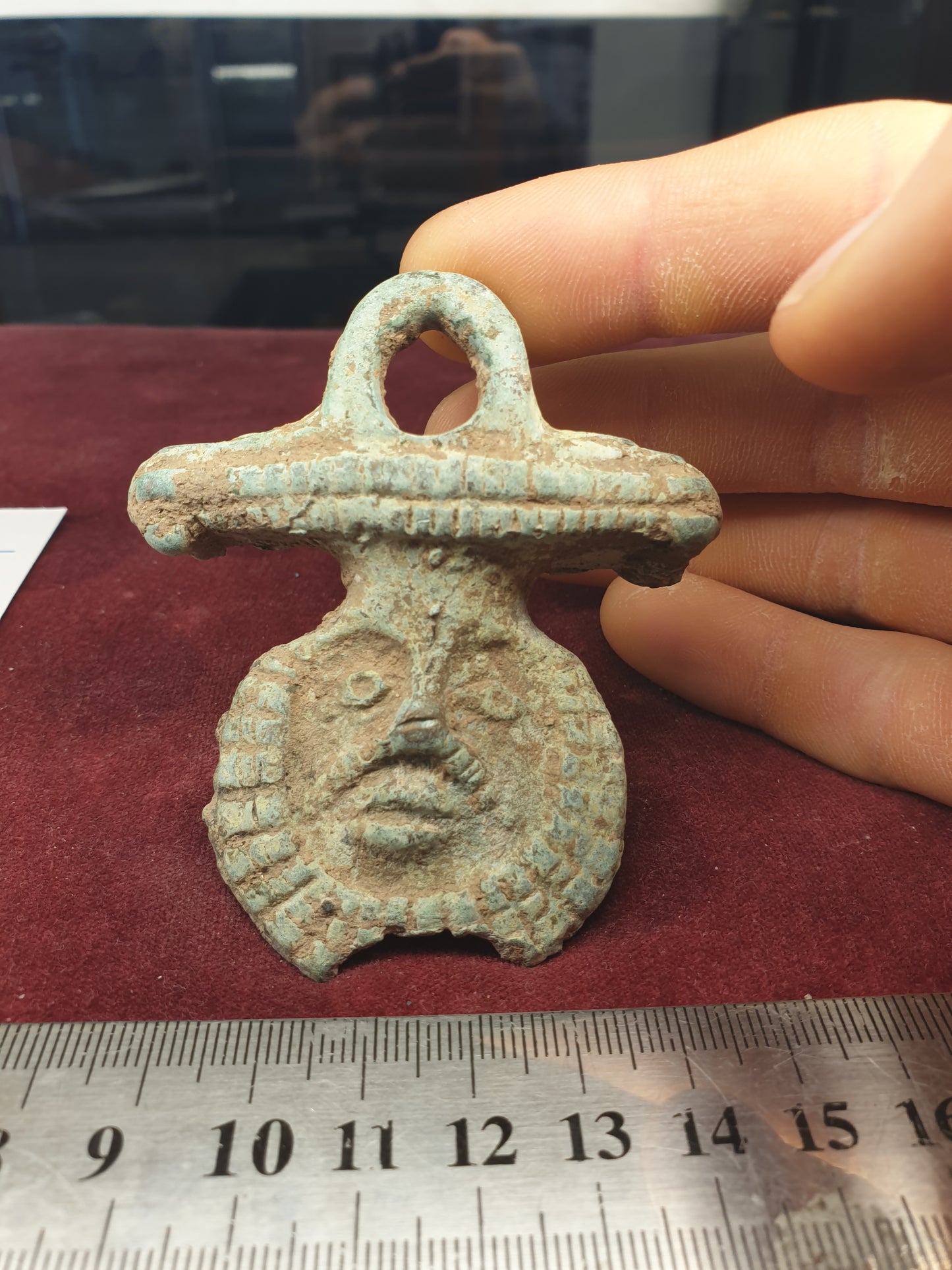 Celtic 1st C B.C-A.D Bronze Bowl Handle with Face