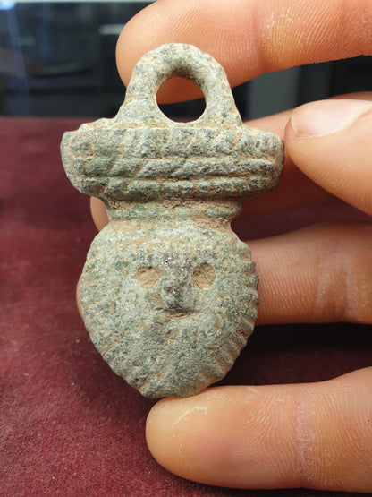 Celtic 1st C B.C-A.D Bronze Bowl Handle with face.