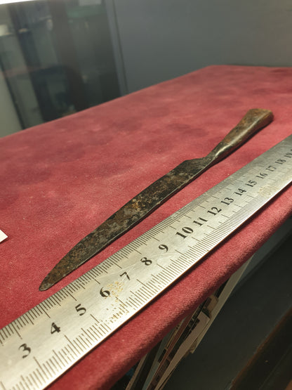 Medieval 13th C A.D Knife decorated handle makers mark on blade